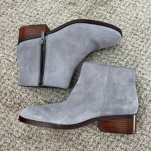 Cole Haan Light Gray Suede Ankle Booties